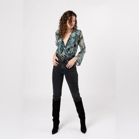 Band Of The Free BONNIE EMERALD FLORAL LONG SLEEVE BODYSUIT - Picture 4 of 5
